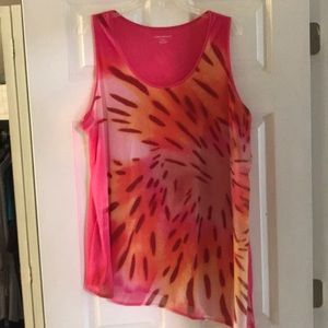 Lane Bryant fun pink sleeveless blouse.